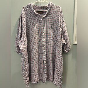 Oak Hill short sleeved tattersall button down dress shirt. SIZE 4XLT
